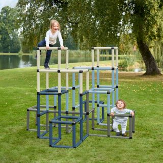 Children playing on a Super Climbing Pyramid